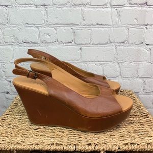 Geox Tan Wedge Heel Sandal Size 40